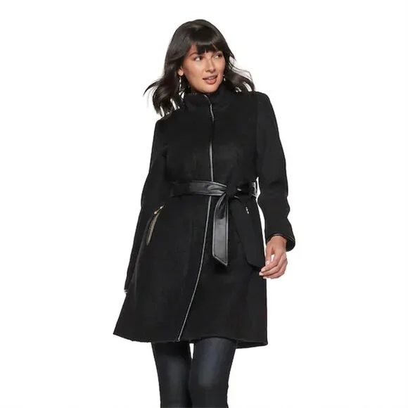 Nine West black wool blend coat - Picture 3 of 9